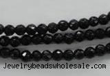 COB351 15.5 inches 5mm faceted round black obsidian beads