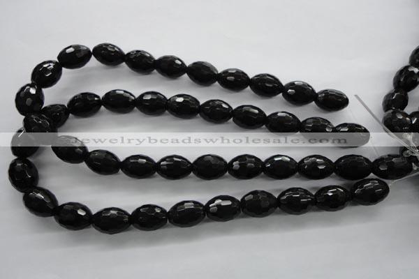 COB375 15.5 inches 13*18mm faceted rice black obsidian beads