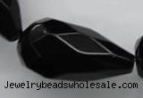 COB385 15.5 inches 18*35mm faceted teardrop black obsidian beads