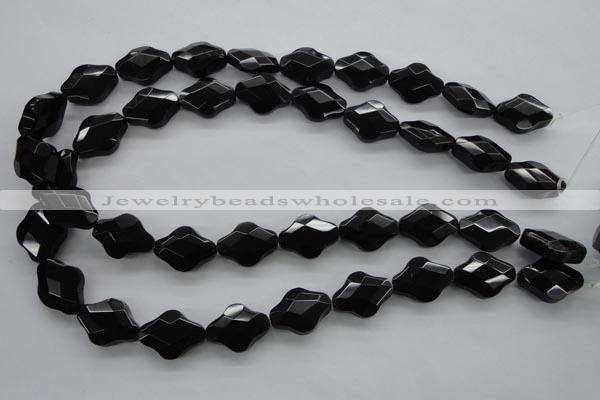 COB412 15.5 inches 15*20mm faceted black obsidian beads