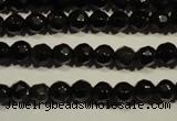 COB450 15.5 inches 4mm faceted round black obsidian beads