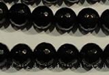 COB453 15.5 inches 10mm faceted round black obsidian beads