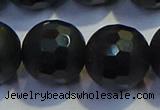 COB480 15.5 inches 20mm faceted round matte black obsidian beads