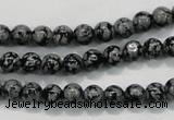 COB51 15.5 inches 6mm round Chinese snowflake obsidian beads