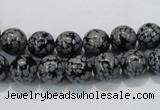 COB52 15.5 inches 8mm round Chinese snowflake obsidian beads