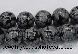 COB53 15.5 inches 12mm round Chinese snowflake obsidian beads