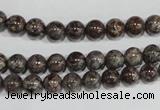 COB551 15.5 inches 6mm round red snowflake obsidian beads wholesale