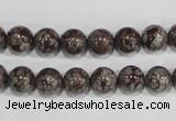 COB552 15.5 inches 8mm round red snowflake obsidian beads wholesale