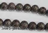 COB553 15.5 inches 10mm round red snowflake obsidian beads wholesale