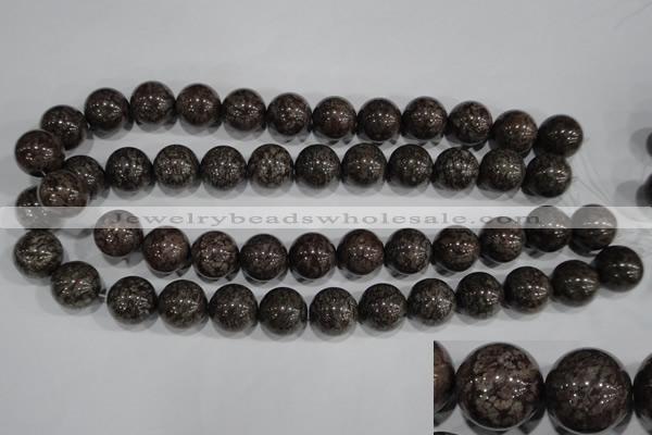 COB555 15.5 inches 14mm round red snowflake obsidian beads wholesale