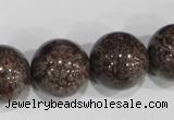 COB558 15.5 inches 20mm round red snowflake obsidian beads wholesale