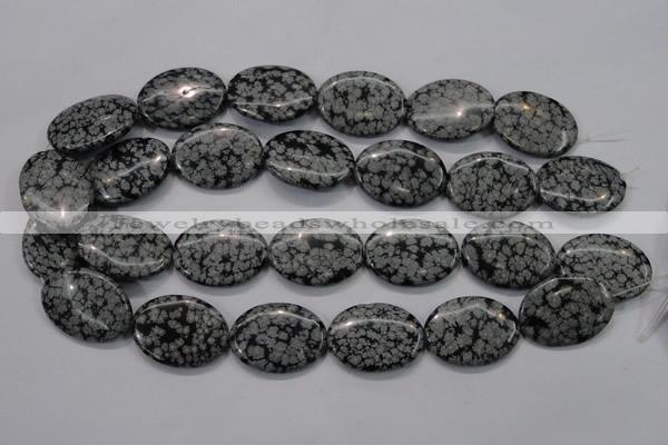 COB56 15.5 inches 22*30mm oval Chinese snowflake obsidian beads