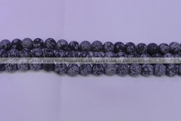 COB560 15.5 inches 4mm round matte snowflake obsidian beads