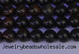 COB650 15.5 inches 4mm round gold black obsidian beads wholesale