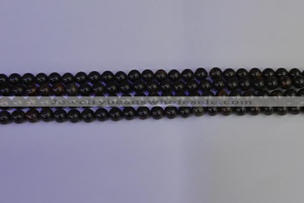 COB650 15.5 inches 4mm round gold black obsidian beads wholesale