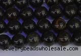 COB651 15.5 inches 6mm round gold black obsidian beads wholesale