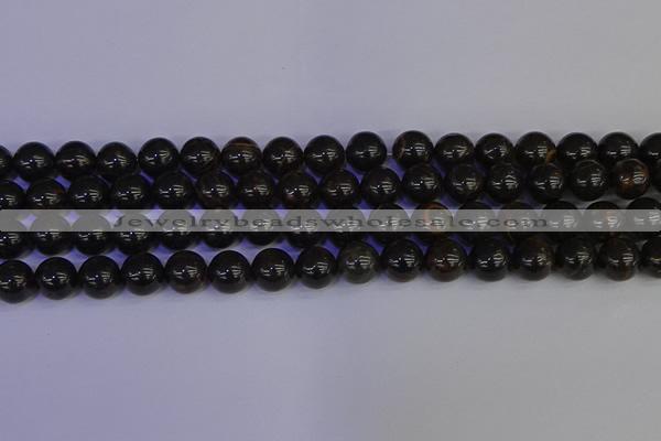 COB653 15.5 inches 10mm round gold black obsidian beads wholesale