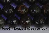 COB654 15.5 inches 12mm round gold black obsidian beads wholesale