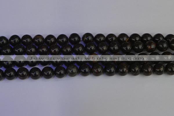 COB654 15.5 inches 12mm round gold black obsidian beads wholesale