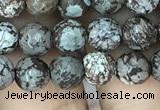 COB691 15.5 inches 6mm faceted round Chinese snowflake obsidian beads