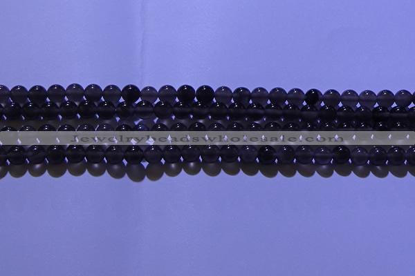 COB701 15.5 inches 6mm round ice black obsidian beads wholesale