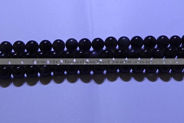 COB703 15.5 inches 10mm round ice black obsidian beads wholesale