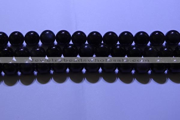 COB705 15.5 inches 14mm round ice black obsidian beads wholesale