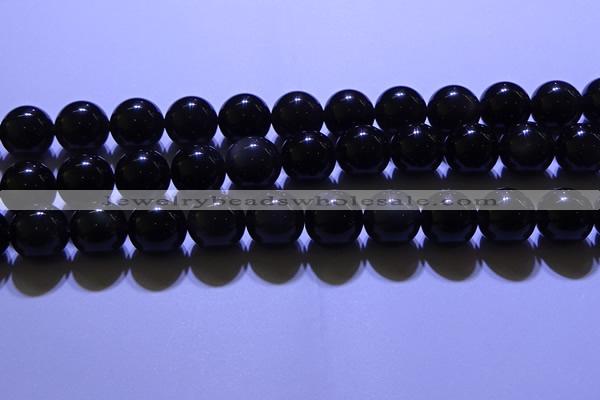 COB706 15.5 inches 16mm round ice black obsidian beads wholesale