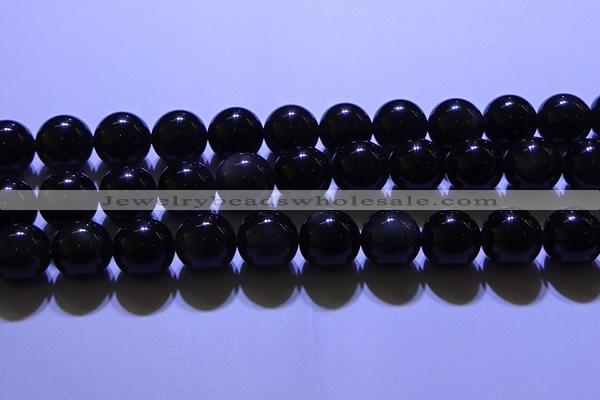 COB707 15.5 inches 18mm round ice black obsidian beads wholesale