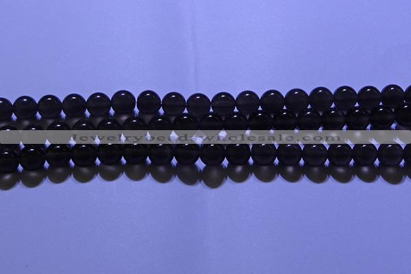 COB712 15.5 inches 8mm round ice black obsidian beads wholesale