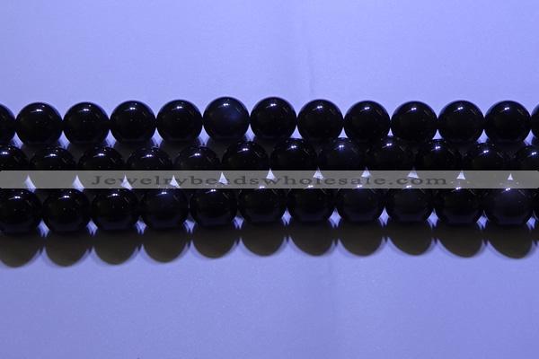 COB714 15.5 inches 12mm round ice black obsidian beads wholesale