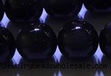 COB715 15.5 inches 14mm round ice black obsidian beads wholesale