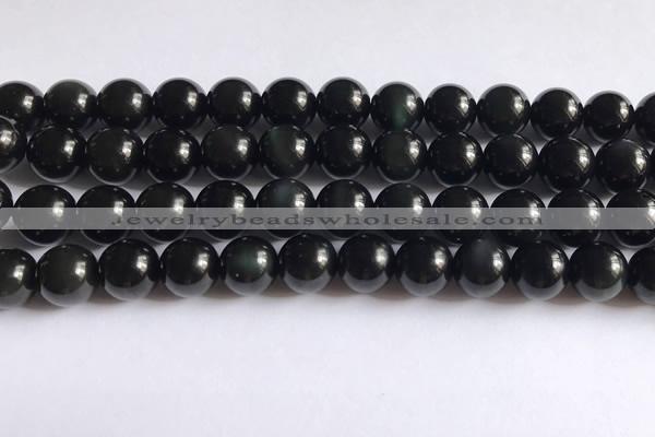 COB723 15.5 inches 10mm round black obsidian gemstone beads