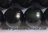 COB725 15.5 inches 14mm round black obsidian gemstone beads