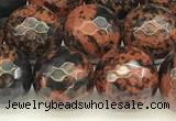 COB777 15 inches 10mm faceted round mahogany obsidian beads