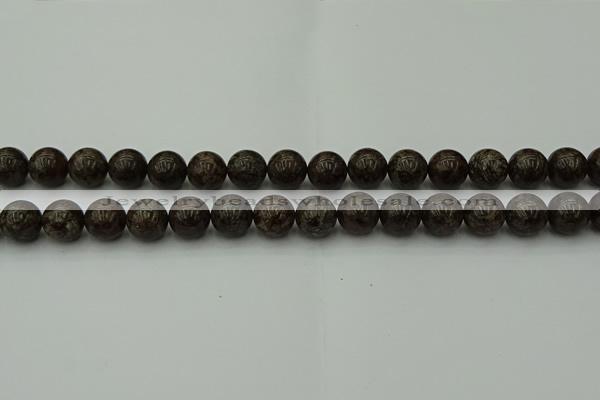 COB803 15.5 inches 10mm round red snowflake obsidian beads