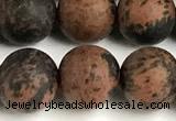 COB823 15 inches 10mm round matte mahogany obsidian beads