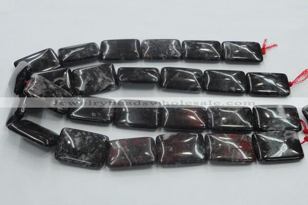 COJ06 15.5 inches 22*30mm rectangle blood jasper gemstone beads