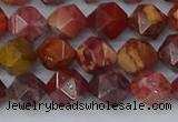 COJ1002 15.5 inches 8mm faceted nuggets red porcelain jasper beads