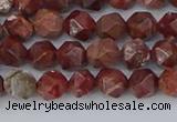 COJ1006 15.5 inches 6mm faceted nuggets pomegranate jasper beads