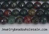 COJ310 15.5 inches 4mm faceted round Indian bloodstone beads