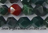 COJ322 15.5 inches 10mm faceted nuggets Indian bloodstone beads