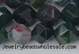 COJ323 15.5 inches 12mm faceted nuggets Indian bloodstone beads