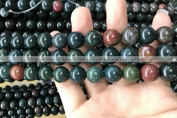 COJ334 15.5 inches 12mm round Indian bloodstone beads wholesale