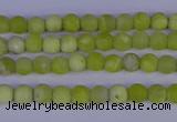 COJ400 15.5 inches 4mm round matte olive jade beads wholesale