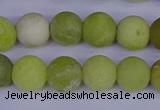 COJ403 15.5 inches 10mm round matte olive jade beads wholesale