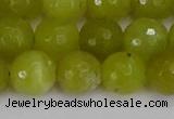 COJ412 15.5 inches 12mm faceted round olive jade beads