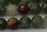 COJ464 15.5 inches 12mm faceted round blood jasper beads wholesale