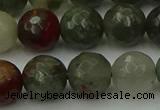 COJ465 15.5 inches 14mm faceted round blood jasper beads wholesale