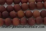 COJ471 15.5 inches 6mm round matte African blood jasper beads